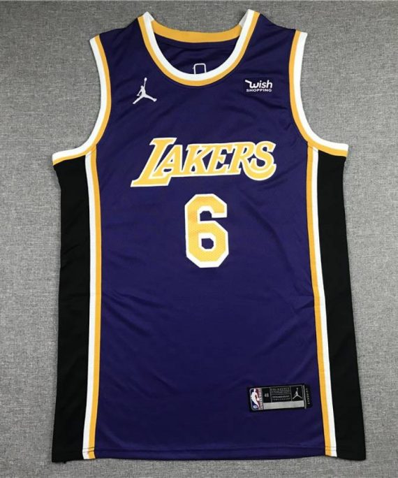 Camiseta LeBron James #6 Los Angeles Lakers Clásico Edición Púrpura