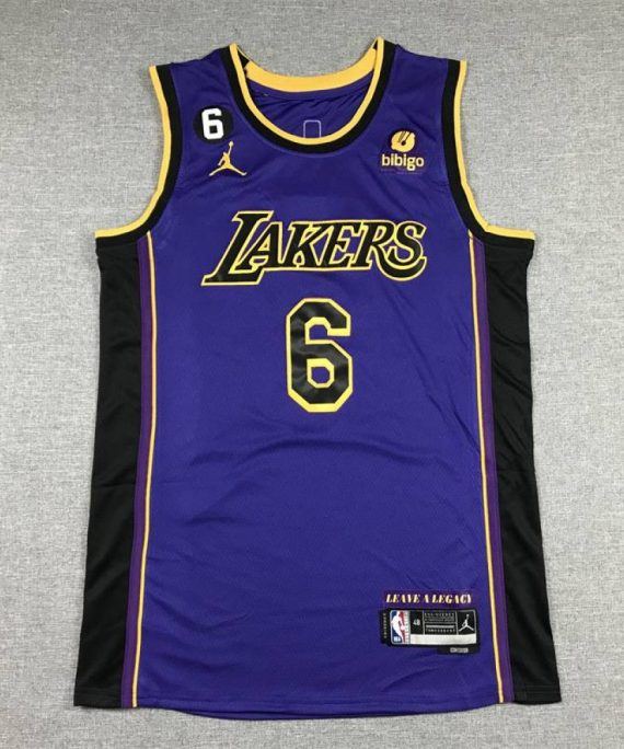Camiseta Lebron James #6 Los Angeles Lakers Púrpura Statement Edition