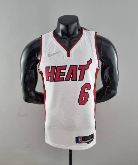 Camiseta LeBron James #6 Miami Heat Edicion 75 Aniversario Blanco