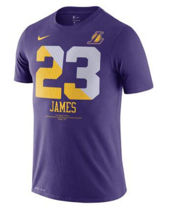 Camiseta LeBron James #23 Los Angeles Lakers Purpuro