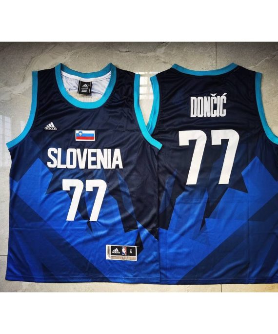 Camiseta Luka Doncic #77 Dallas Mavericks 2021 Los Juegos Olímpicos Azul Negro