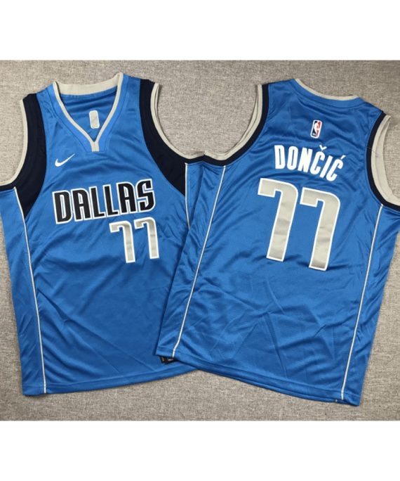Camiseta Luka Dončić #77 Dallas Mavericks 2023 Azul Niño