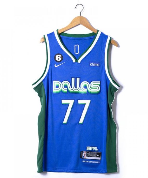 Camiseta Luka Doncic #77 Dallas Mavericks 2023 Azul Real