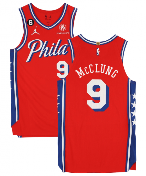 Camiseta Mac McCLUNG #9 Philadelphia 76ers 2023 Rojo Statement Edition