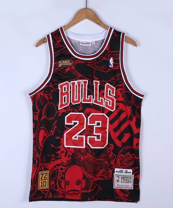 Camiseta Michael Jordan #23 Chicago Bulls 95/96 Hebru Brantley X M&N Negro