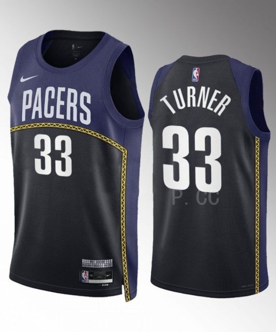 Camiseta Myles Turner #33 Indiana Pacers 2022-23 City Edition Negro