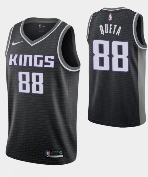 Camiseta Neemias Queta #88 Sacramento Kings Negro