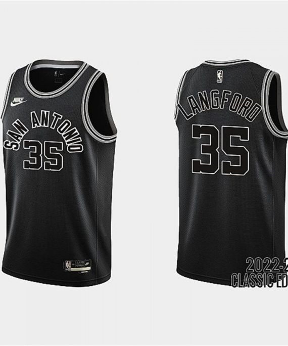 Camiseta Romeo Langford #35 San Antonio Spurs 2023 Negro Classic Edition