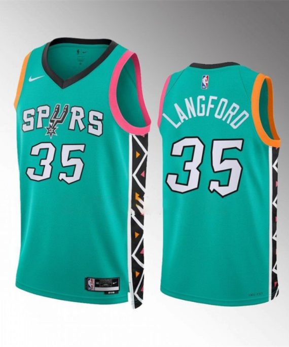 Camiseta Romeo Langford #35 San Antonio Spurs 2023 Verde City Edition