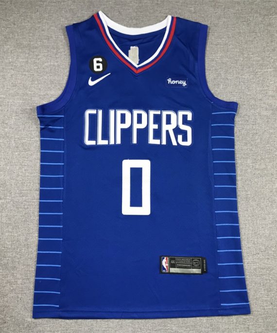 Camiseta Russell Westbrook #0 Los Angeles Clippers Azul