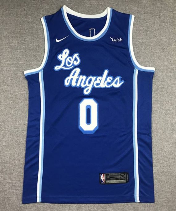 Camiseta Russell Westbrook #0 Los Angeles Lakers Azul