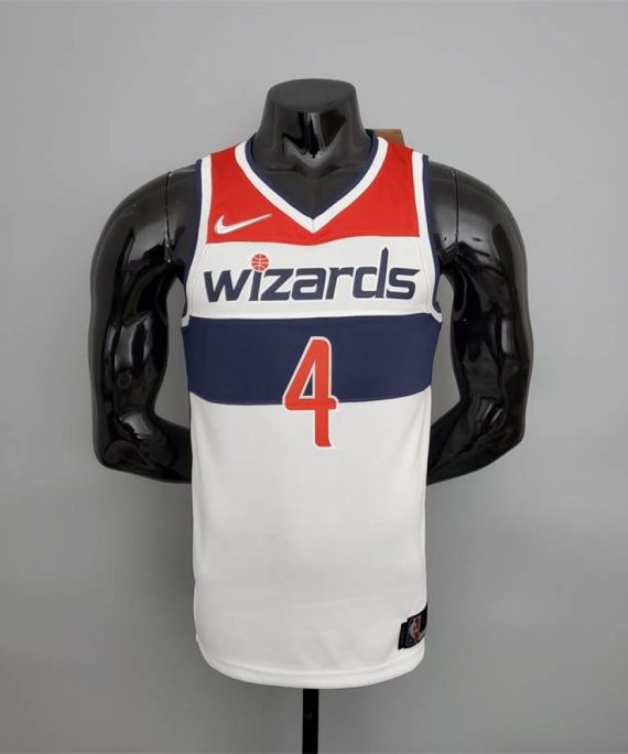 Camiseta Russell Westbrook #4 Washington Wizards Edición 75 Aniversario Negro/Rojo/Blanco