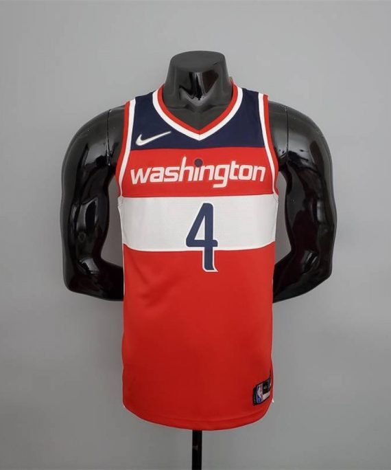 Camiseta Russell Westbrook #4 Washington Wizards Edición 75 Aniversario Rojo/Blanco/Azul