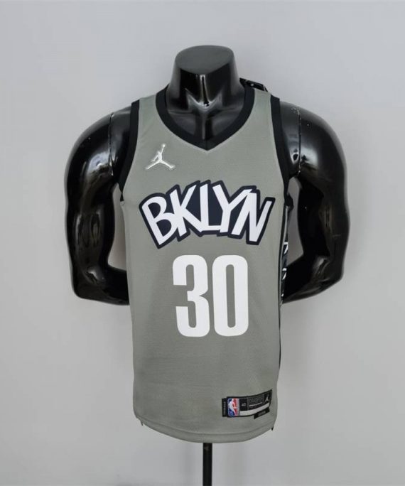 Camiseta Seth Curry #30 Brooklyn Nets Edición 75 Aniversario City Edition Gris