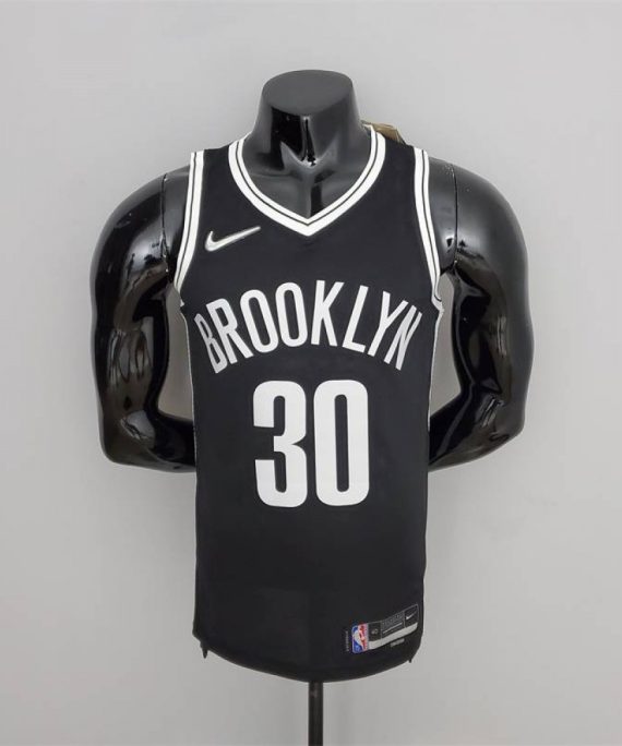 Camiseta Seth Curry #30 Brooklyn Nets Edición 75 Aniversario Negro