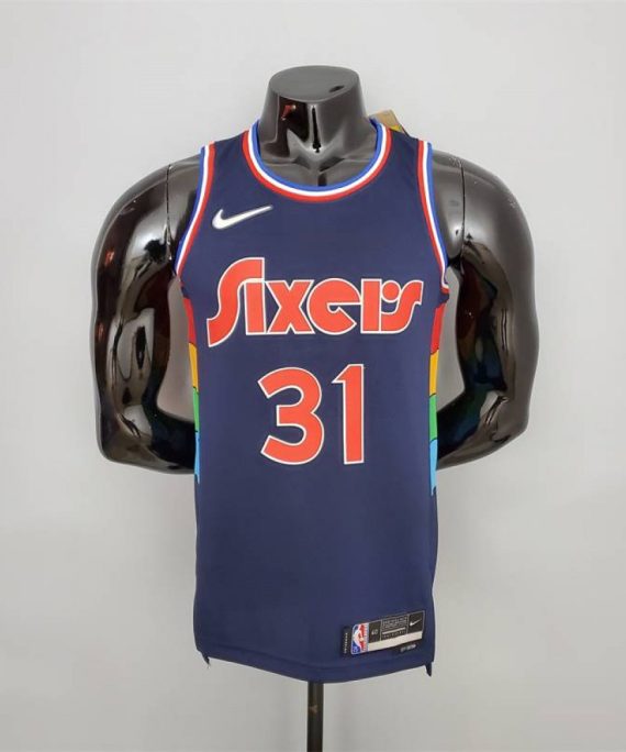 Camiseta Seth Curry #31 Philadelphia 76ers 2022 Azul Real