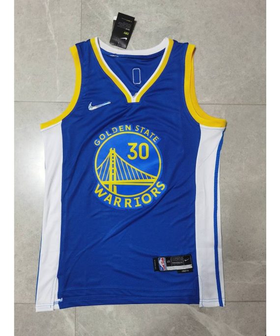 Camiseta Stephen Curry #30 Golden State Warriors Edicion 75 Aniversario Azul Fan Edition