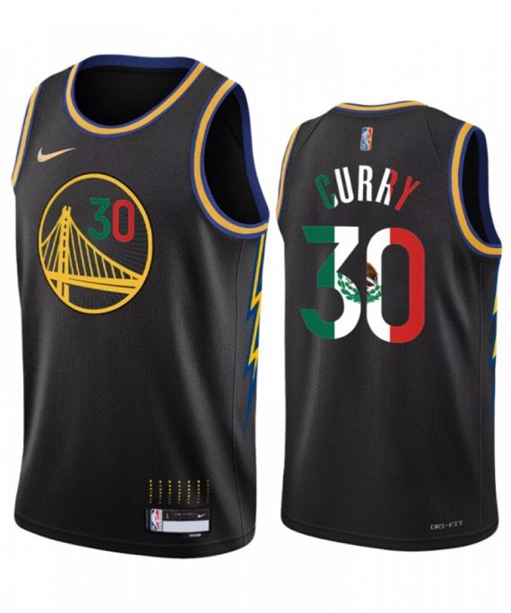 Camiseta Stephen Curry #30 Golden State Warriors Mexico Edition Negro