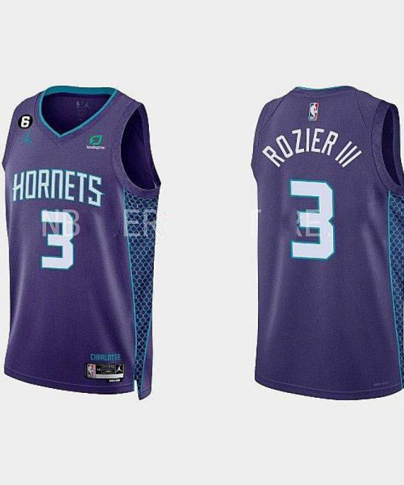 Camiseta Terry Rozier #3 Charlotte Hornets 2022-23 Statement Edition Púrpura