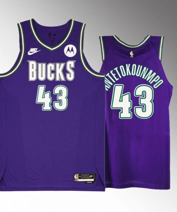 Camiseta Thanasis Antetokounmpo #43 Milwaukee Bucks 2023 Púrpura Classic Edition