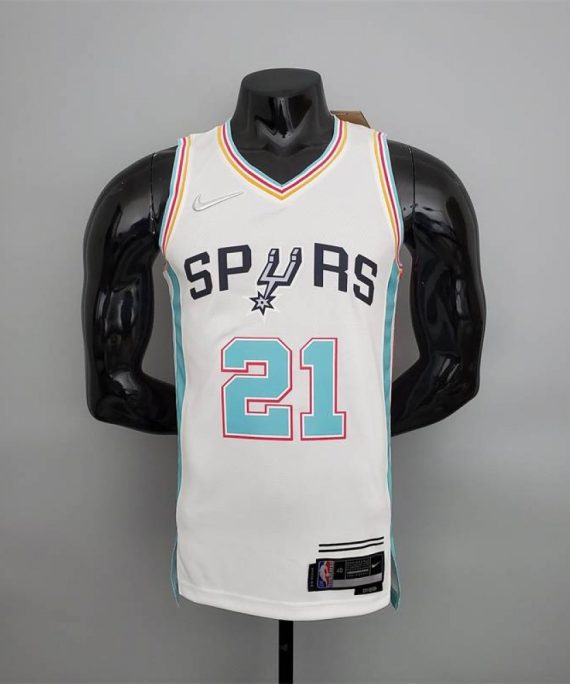 Camiseta Tim Duncan #21 San Antonio Spurs 2022 City Edition Blanco