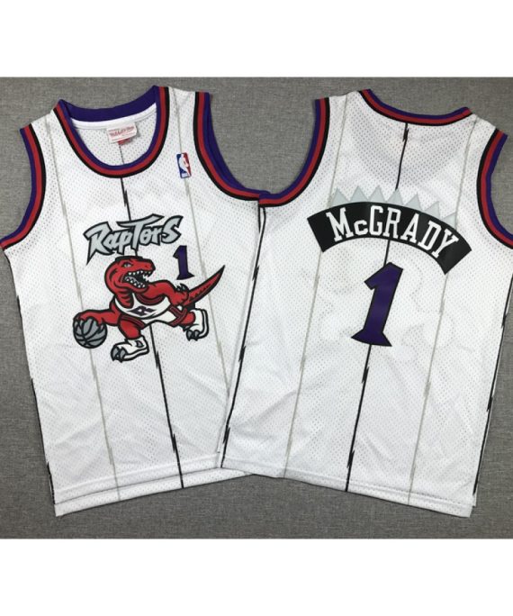 Camiseta Tracy McGrady #1 Toronto Raptors Clásico Edition Blanco Niño