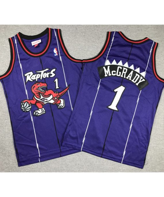 Camiseta Tracy McGrady #1 Toronto Raptors Clásico Edition Púrpura Niño
