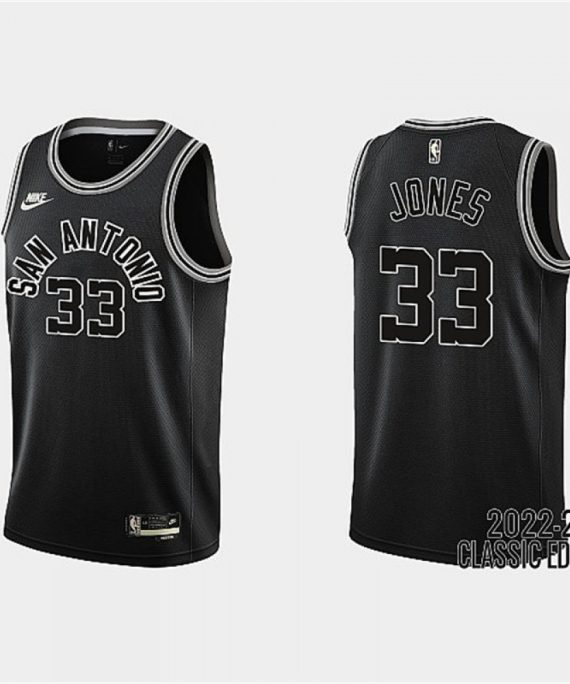 Camiseta Tre Jones #33 San Antonio Spurs 2023 Negro Classic Edition