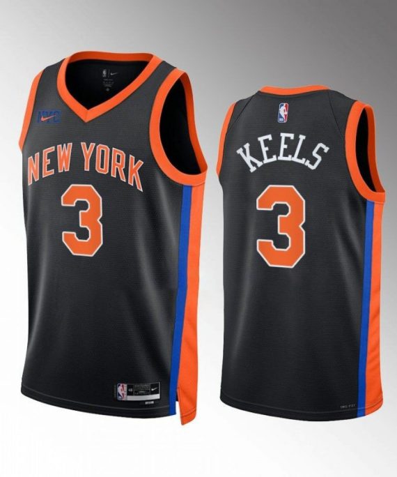 Camiseta Trevor Keels #3 New York Knicks 2022-23 City Edition Negro
