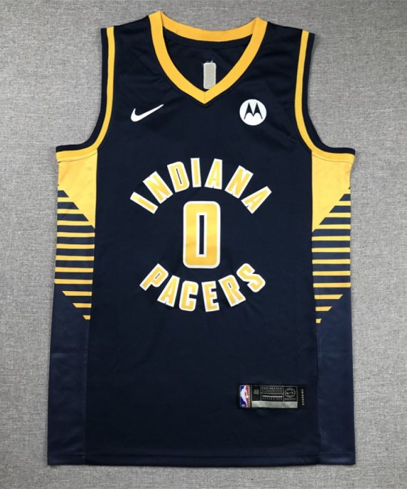 Camiseta Tyrese Haliburton #0 Indiana Pacers Azul Oscuro