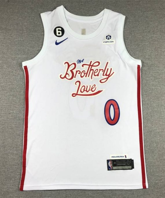 Camiseta Tyrese Maxey #0 Philadelphia 76ers 2023 Blanco City Edition