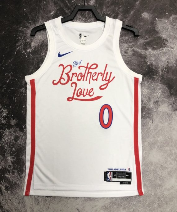 Camiseta Tyrese Maxey #0 Philadelphia 76ers 2023 City Edition Blanco
