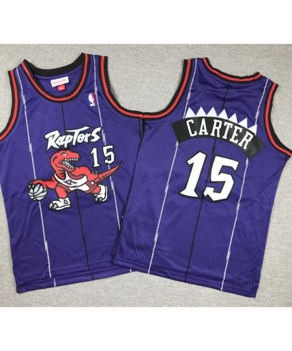 Camiseta Vince Carter #15 Toronto Raptors Púrpura Niño