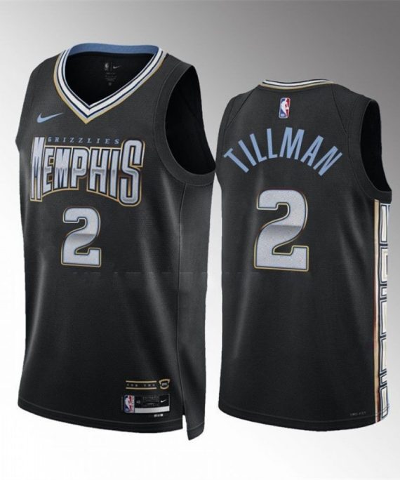 Camiseta Xavier Tillman #2 Memphis Grizzlies 2023 Negro City Edition