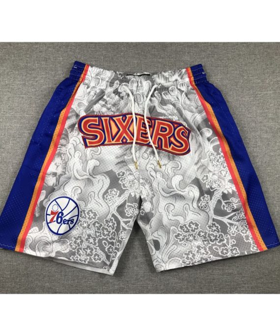 Pantalón Corto De Bolsillo Philadelphia 76ers Gris Edición Tigre
