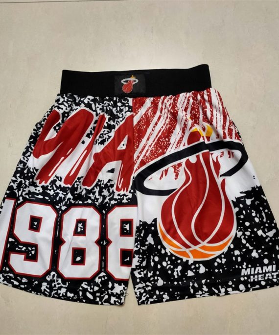 Pantalón Corto Miami Heat MN Gran Logotipo Negro/Rojo