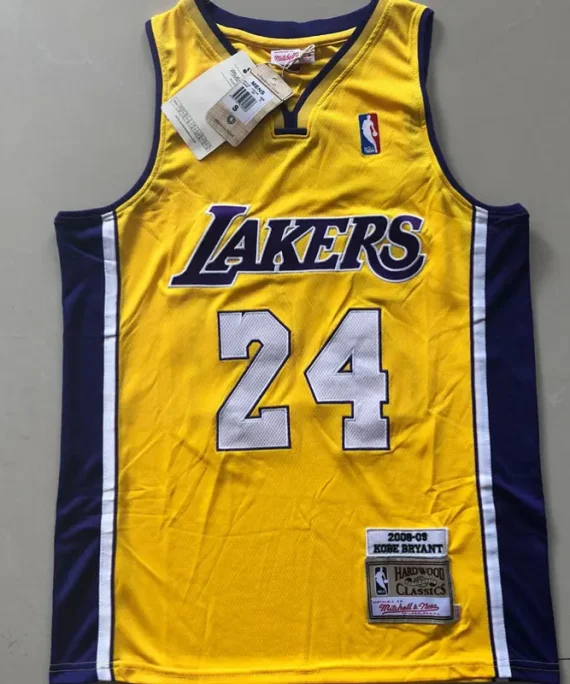 Camiseta Kobe Bryant Baloncesto #24 Los Angeles Lakers 2008/09 Bordado Amarillo