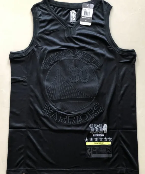 Camiseta Stephen Curry Baloncesto #30 Golden State Warriors Negro MVP Edition