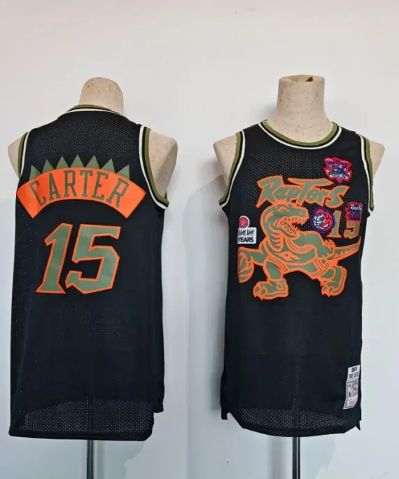 Camiseta Vince Carter Baloncesto #15 Toronto Raptors Flight Edition Negro