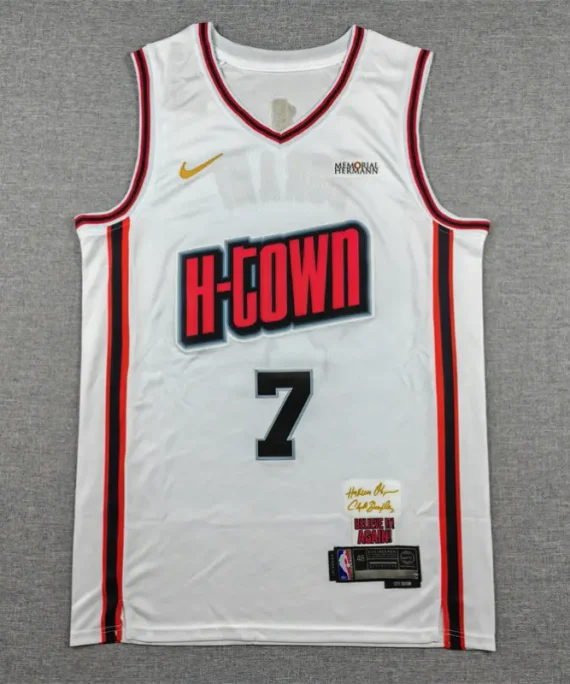Camiseta Kevin Durant Baloncesto #7 Houston Rockets 2025 Blanco City Edition
