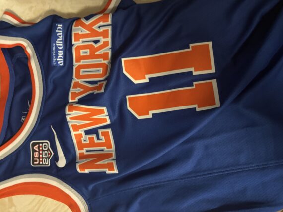 Click to view full screen Camiseta Jalen Brunson Baloncesto #11 New York Knicks 2026 Azul Finales Edition photo review