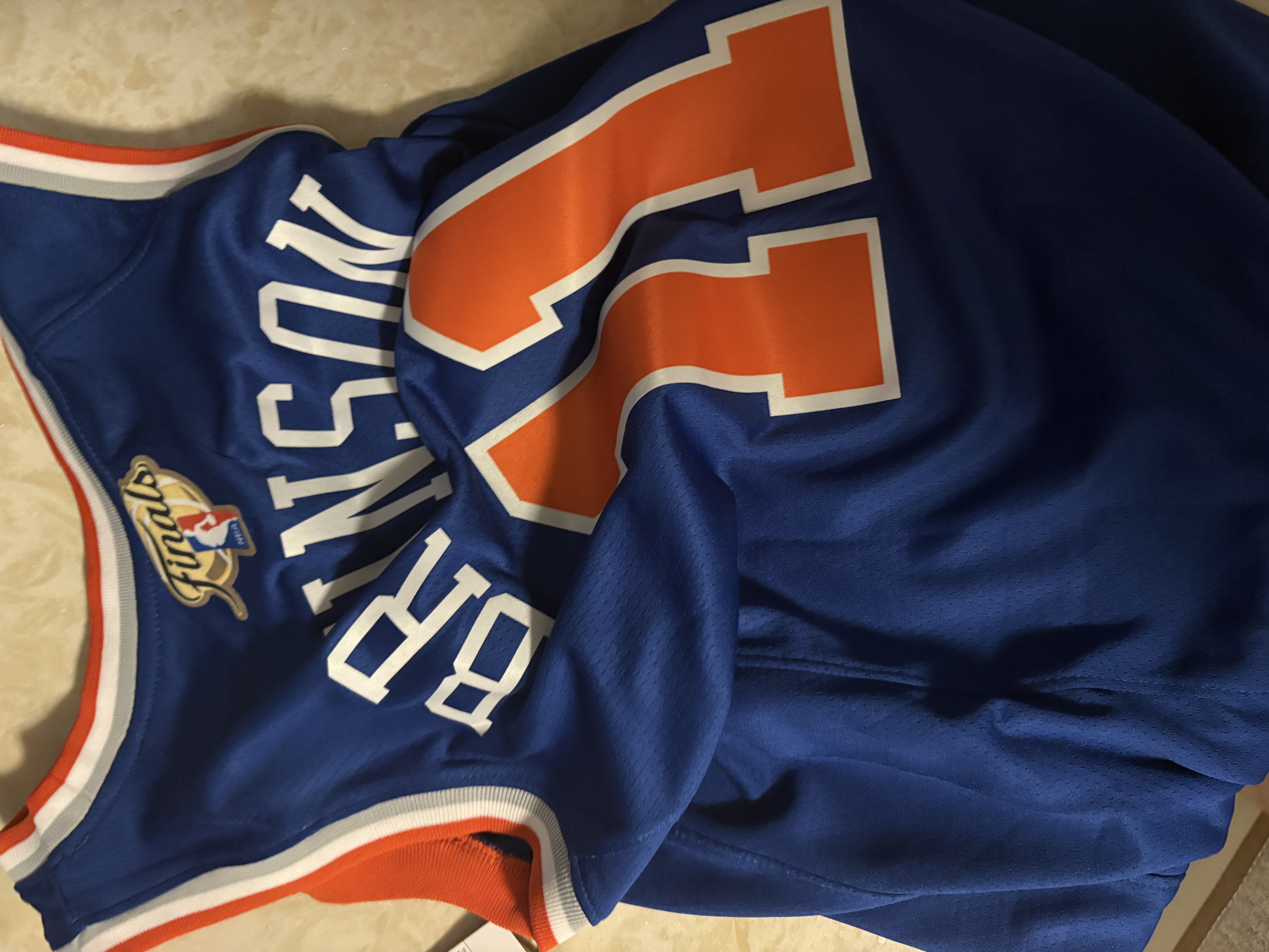 Camiseta Jalen Brunson Baloncesto #11 New York Knicks 2026 Azul Finales Edition photo review