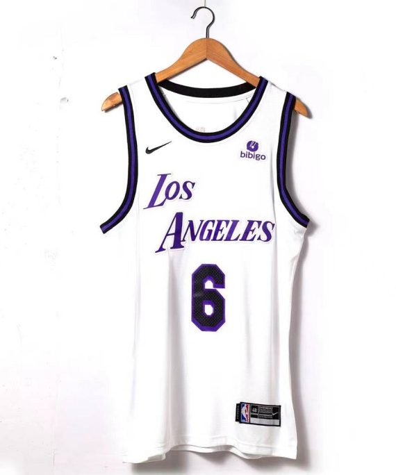 Camiseta Lebron James #6 Los Angeles Lakers 2023 Blanco