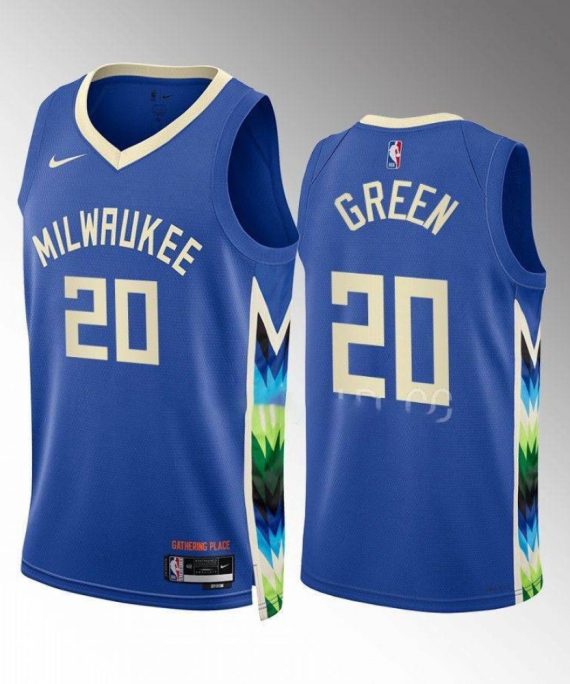 Camiseta A.C. Green #20 Milwaukee Bucks 2022-23 City Edition Azul