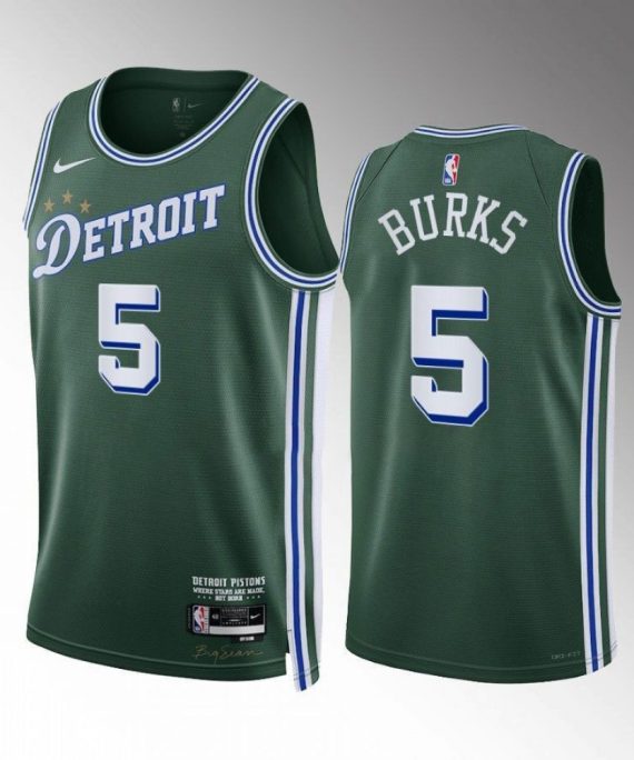 Camiseta Alec Burks #5 Detroit Pistons 2022-23 City Edition Verde