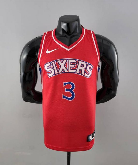 Camiseta Allen Iverson #3 Philadelphia 76ers Rookie Edition Rojo