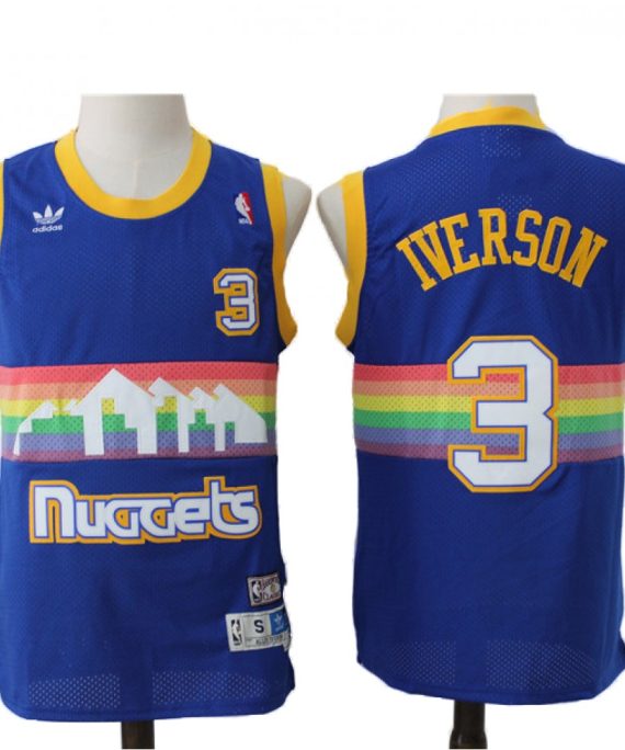 Camiseta Allen Iverson #3 Denver Nuggets 91/92 Azul Retro