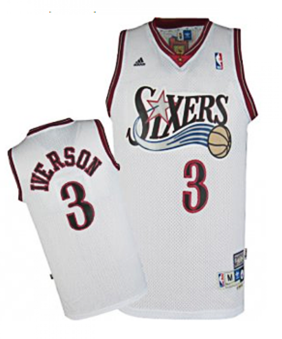 Camiseta Allen Iverson #3 Philadelphia 76ers Blanco