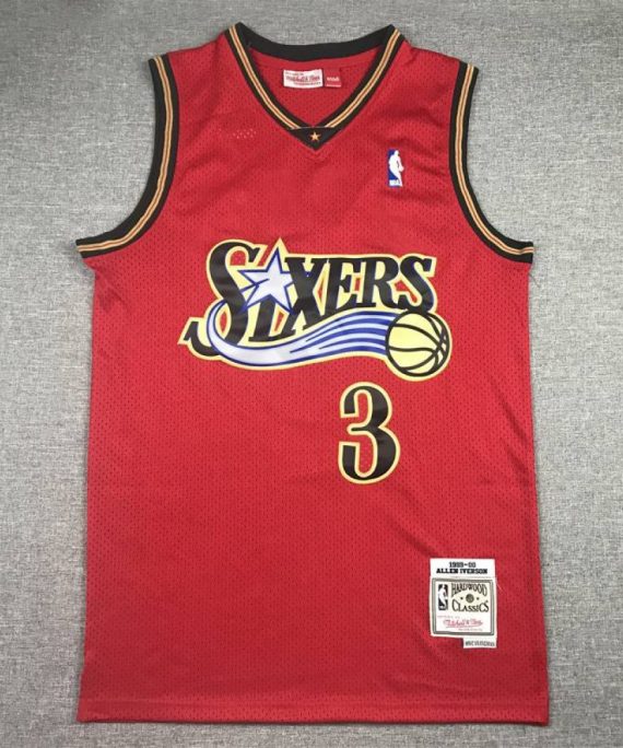 Camiseta Allen Iverson #3 Philadelphia 76ers Clásico Edition Rojo