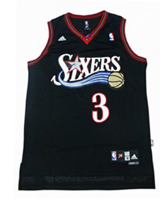 Camiseta Allen Iverson #3 Philadelphia 76ers Negro